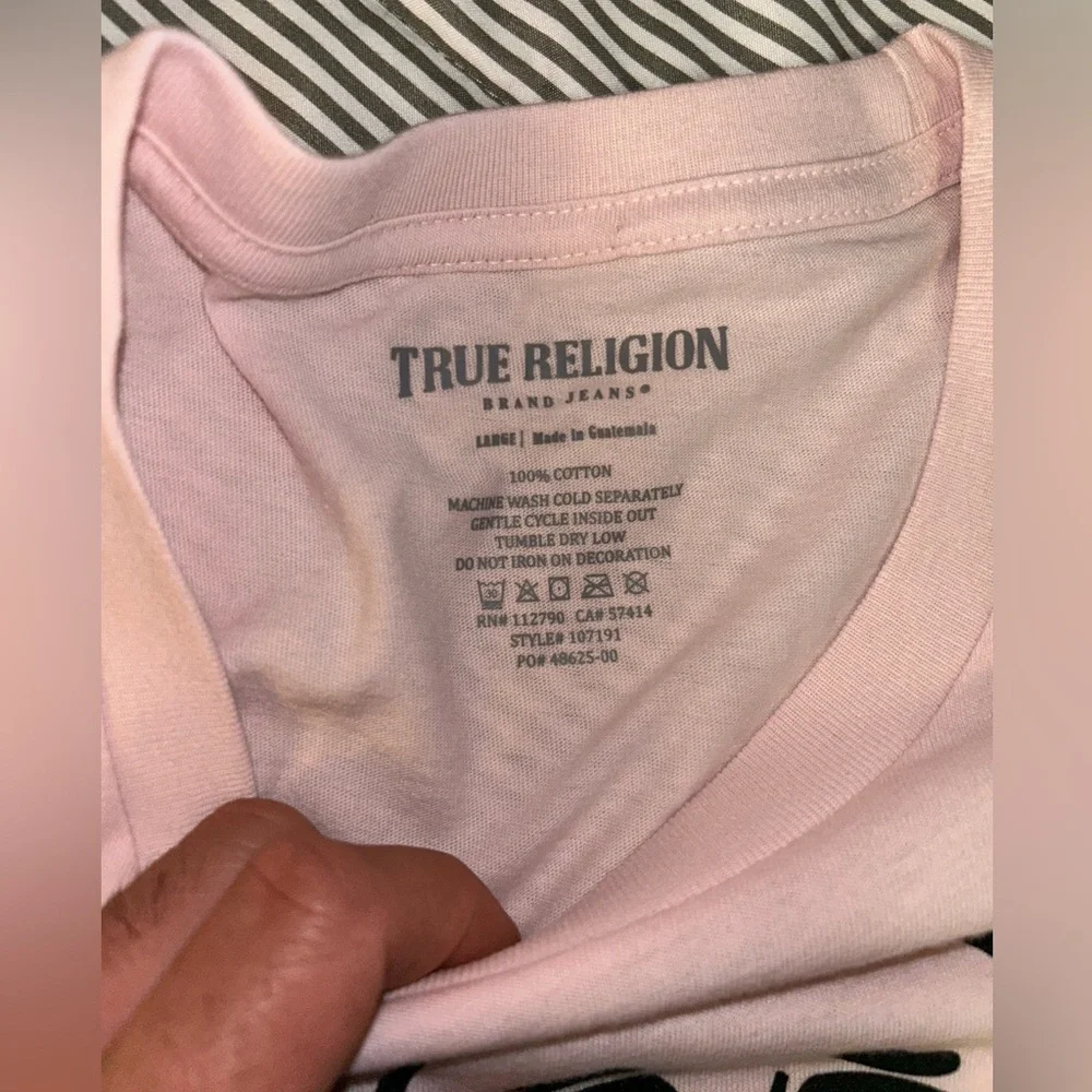 True Religion Pink Graphic Logo Short Sleeve Tee